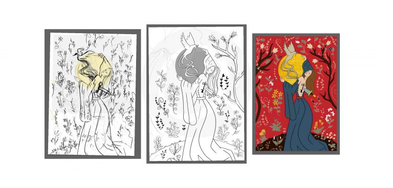 cd cover design scketches illustration_quinquez