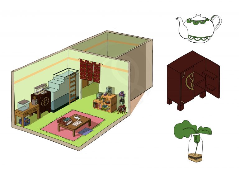 Interior de la casa de Ka'La